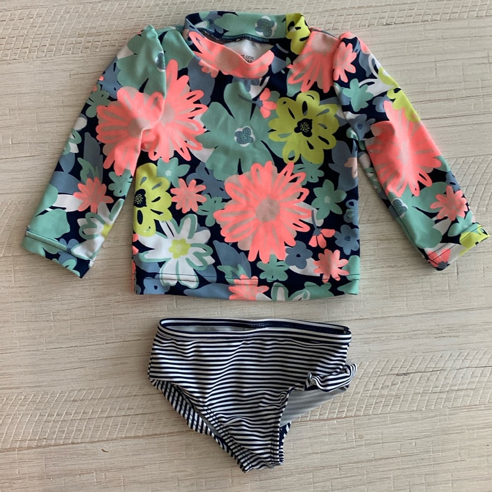 Carters 3-6 month floral bathing suit